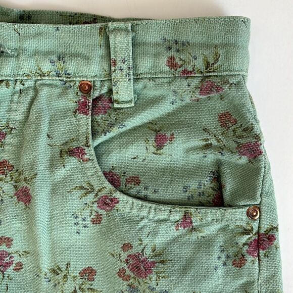 Vintage Michael G. Green Floral Cotton High Rise Shorts Size 11 - Picture 3 of 10